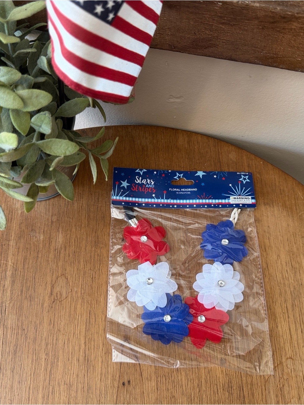 USA Floral Headband - Red, White & Blue